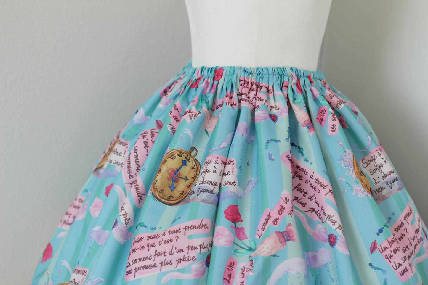 The French Poetry. Handmade Lolita Skirt with Decoration.