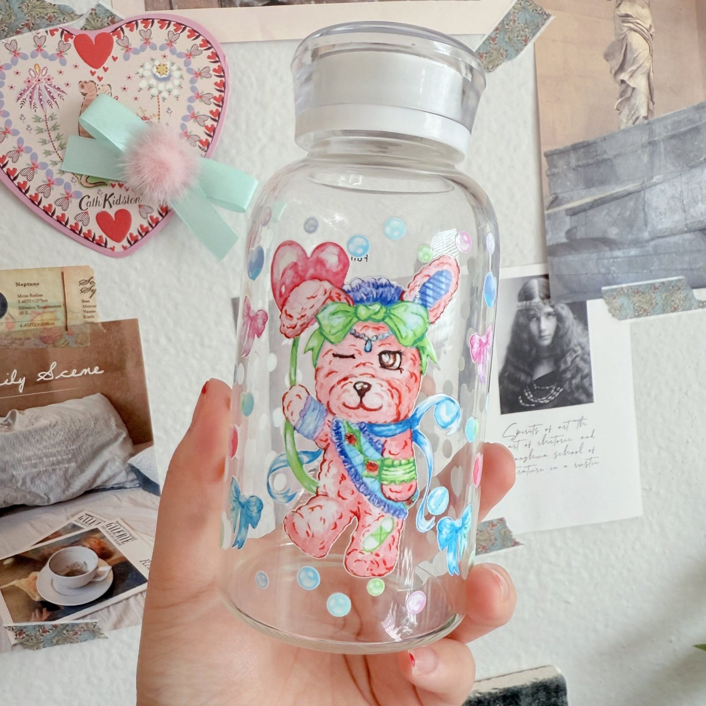 Carnival Rabbit Glass Bottle - strawberryinmint