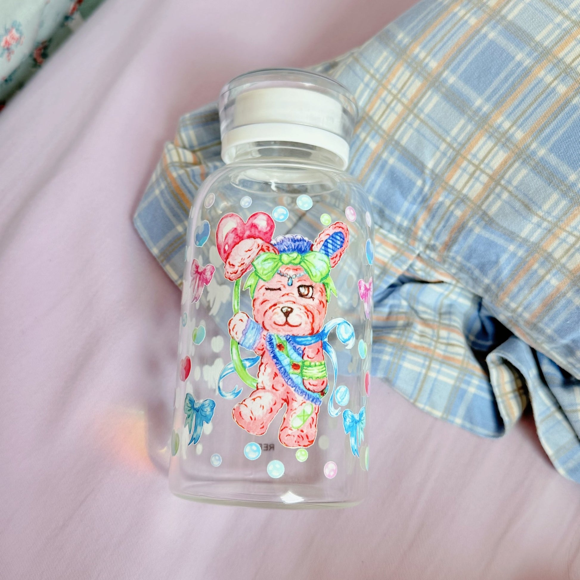 Carnival Rabbit Glass Bottle - strawberryinmint