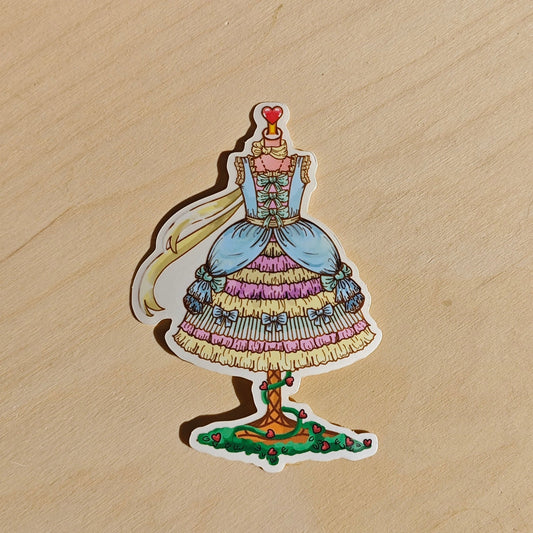 Fairytale Dress clear background vinyl sticker - strawberryinmint