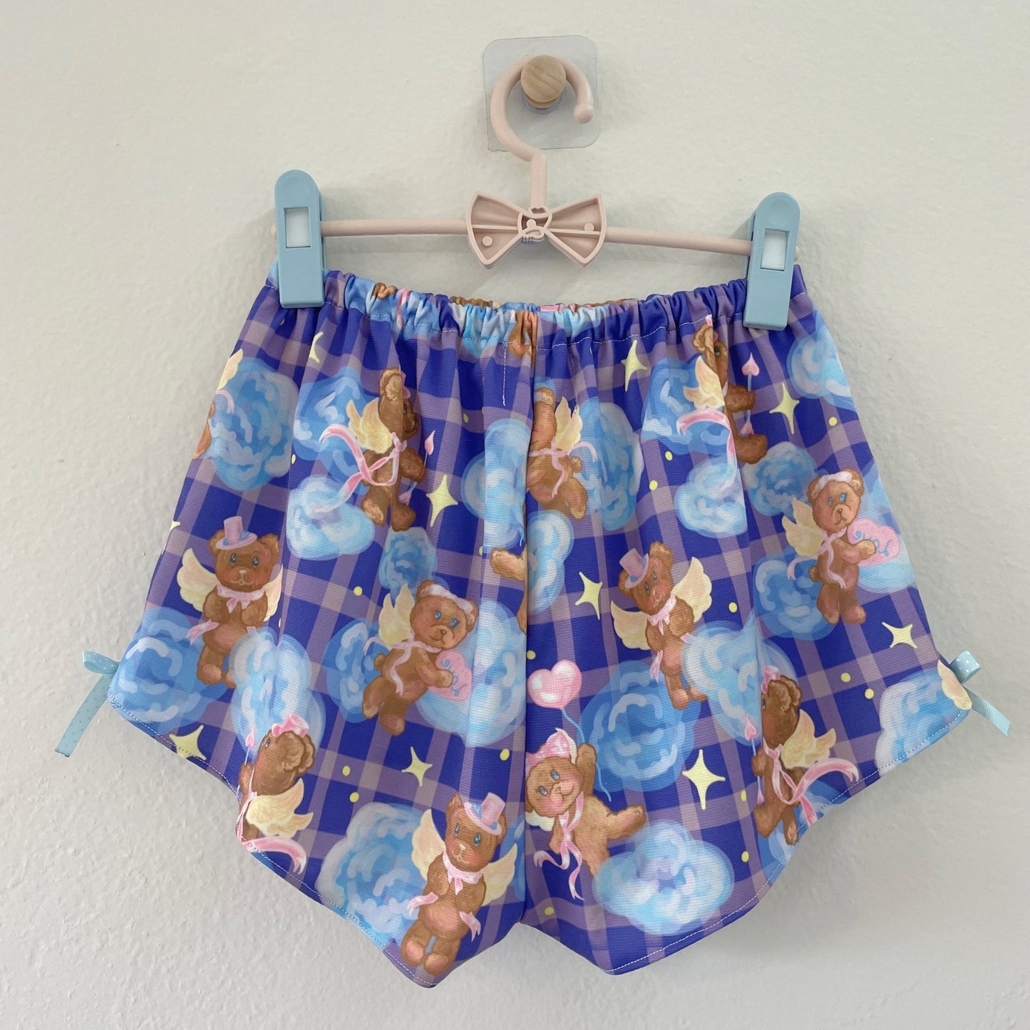 Night Sky & Bears, Handmade Short Shorts - strawberryinmint