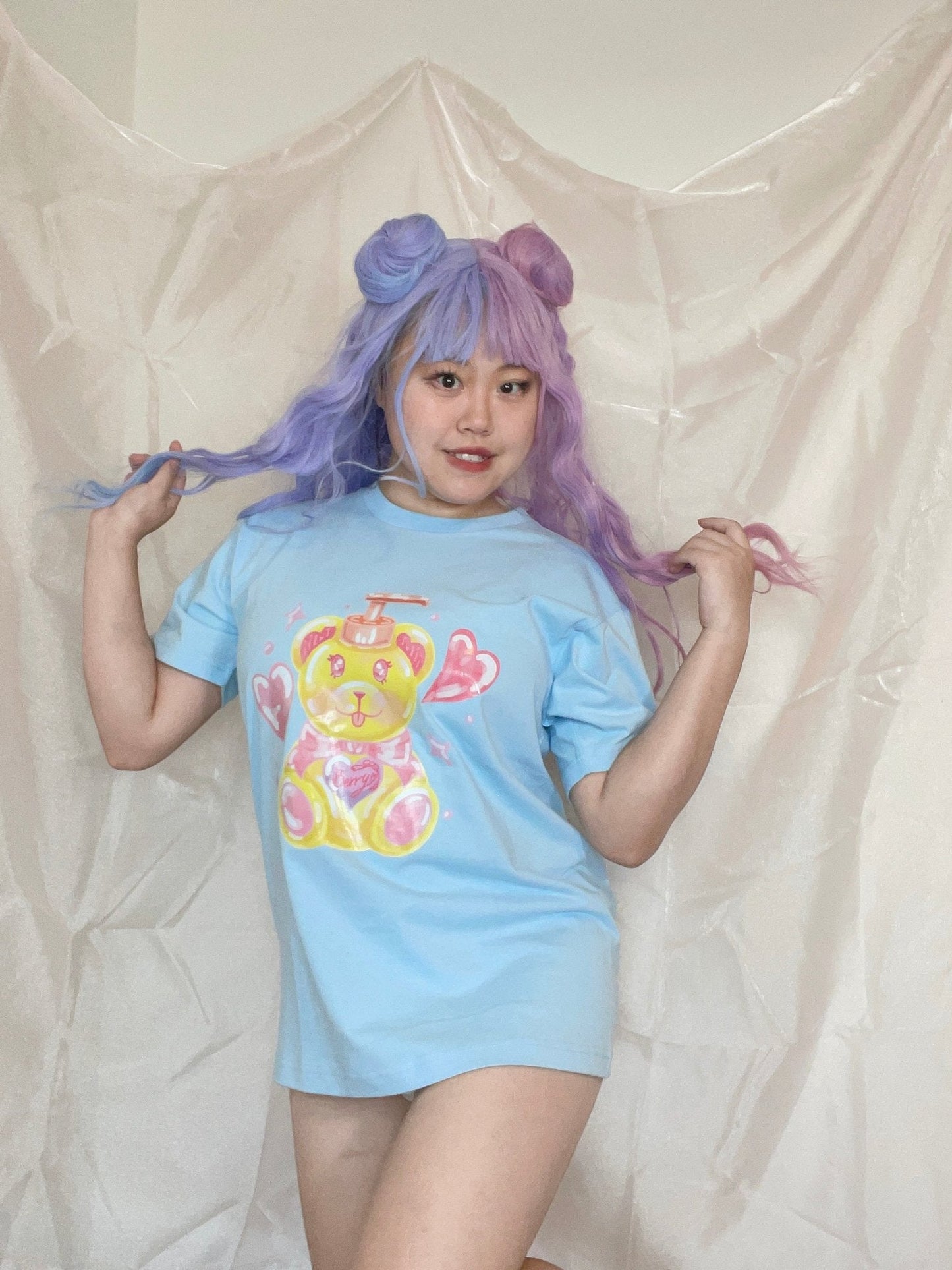 Shampoo Bear, Kawaii Design T shirt. Unisex T shirt. Cotton Shirt. - strawberryinmint