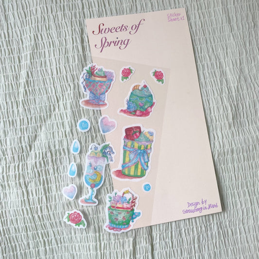 Sweets of Spring Sticker Sheet - strawberryinmint