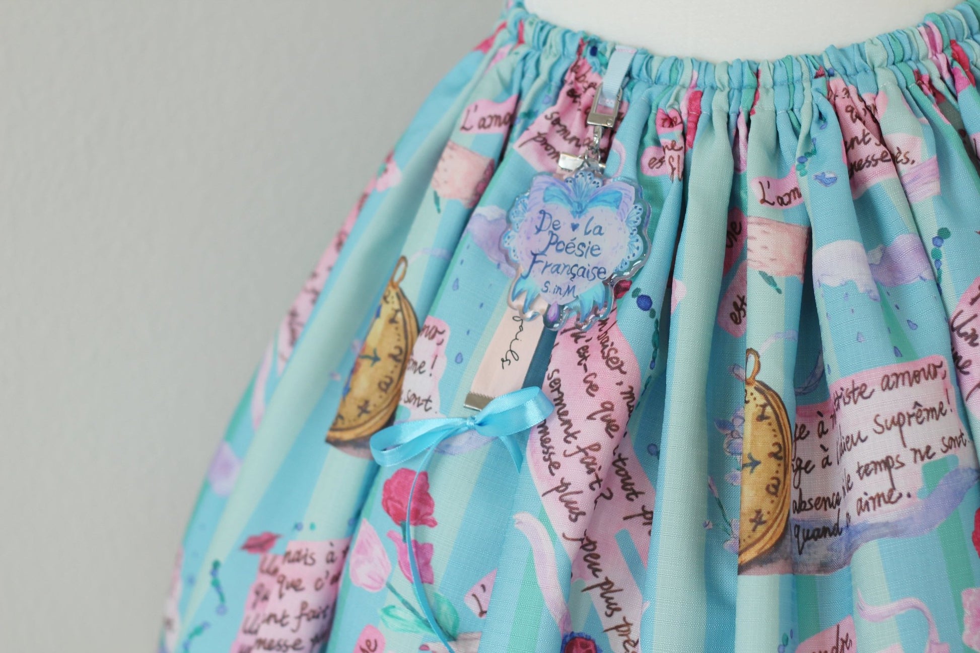 The French Poetry. Handmade Lolita Skirt with Decoration. - strawberryinmint