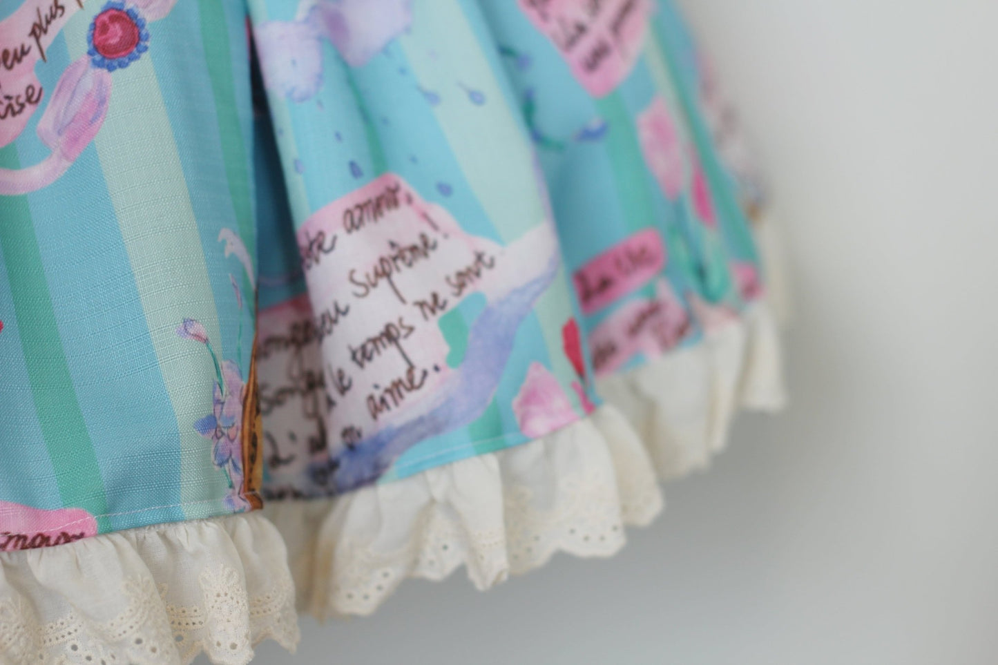 The French Poetry. Handmade Lolita Skirt with Decoration. - strawberryinmint