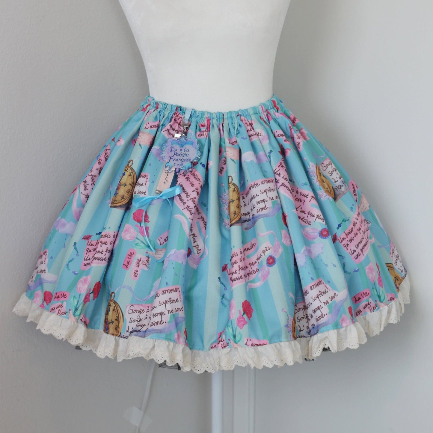 The French Poetry. Handmade Lolita Skirt with Decoration. - strawberryinmint